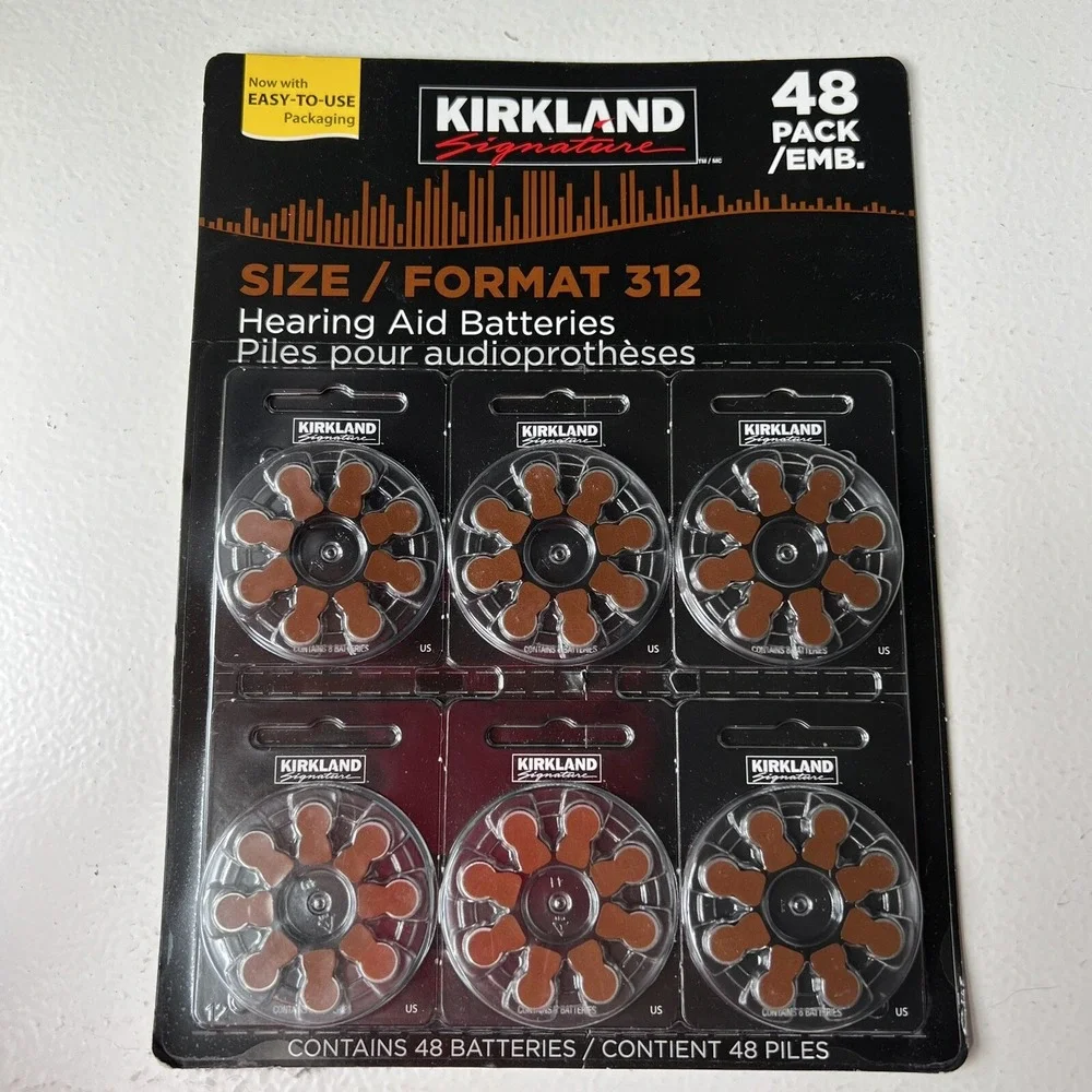 Kirkland Hearing Aid Batteries Sz 312 (Exp.5/27) Mercury Free 8 X 2 Packs= 16 ct